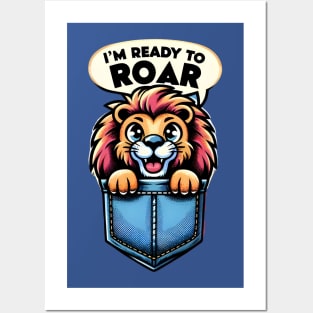 Pocket Lion Roar Tee – Embrace Your Confidence Posters and Art